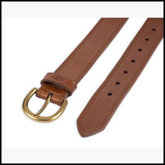 Genuine Leather Workwear Belt with Round Harness Buckle